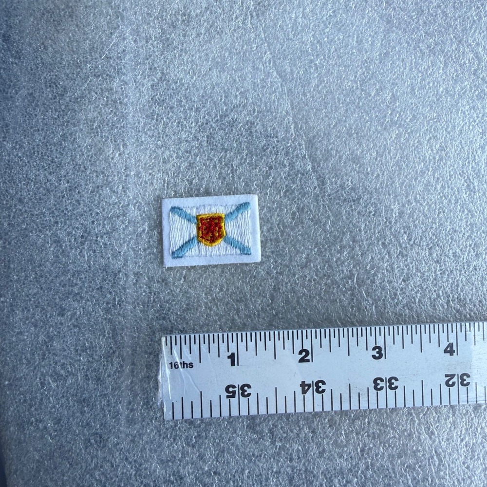 Vintage Embroidered Patch Shield Crest Blue Yellow Red Small